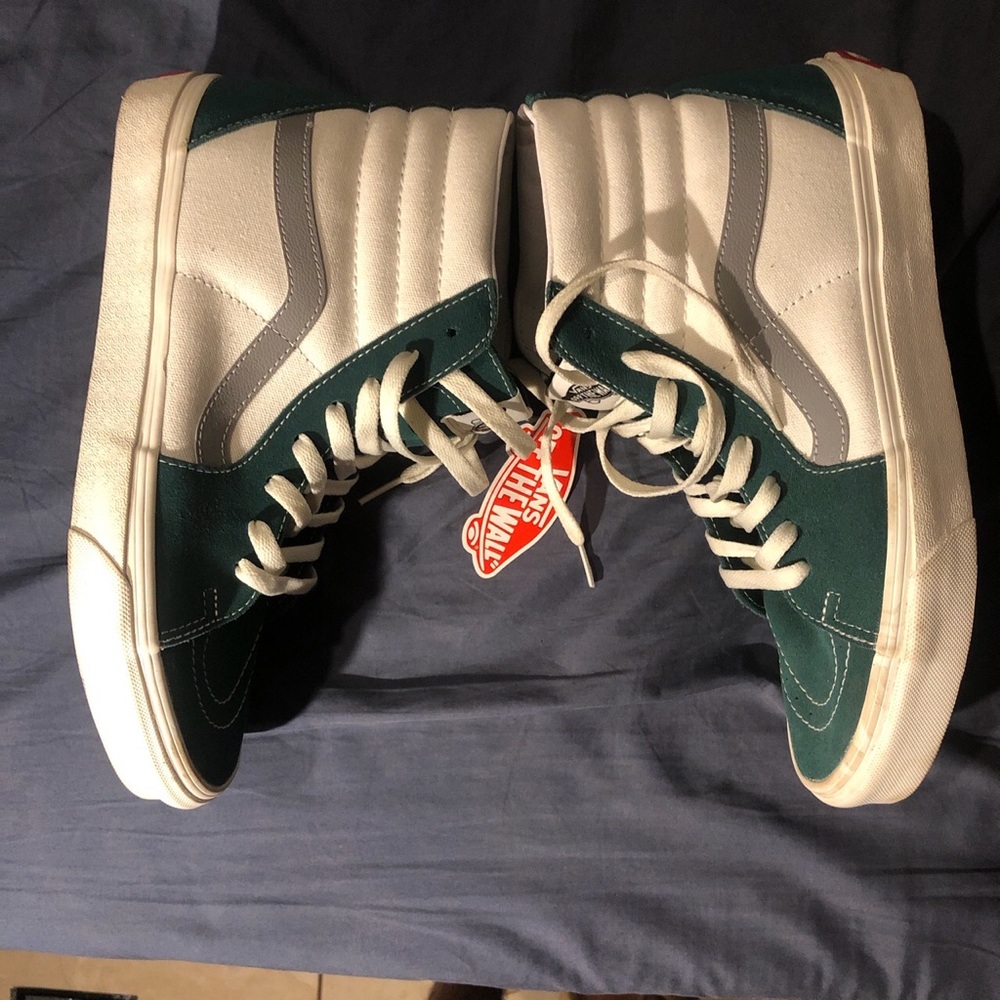 Green and White High top Vans - Picture 6 of 6